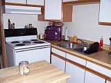 A view of the kitchen. 